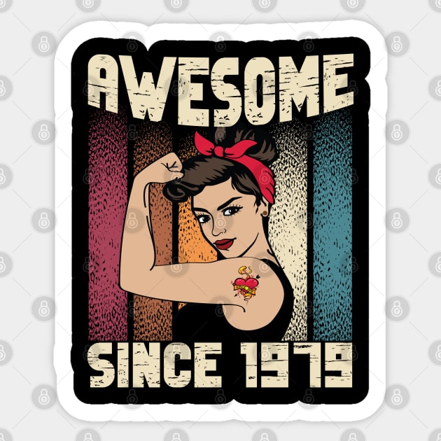 Awesome since 1979,43th Birthday Gift women 43 years old Birthday Sticker by JayD World